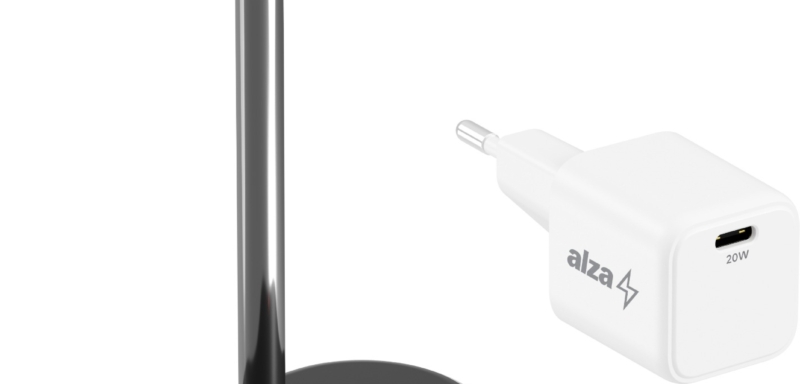 AlzaPower WQT310 Wireless Qi2 Compatible with MagSafe Charger Stand, 15W, fekete