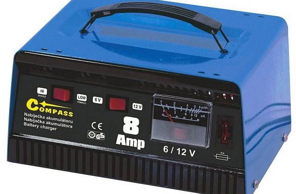 COMPASS töltő 8A 6 / 12V TÜV / GS metál