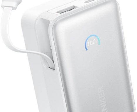 Anker Nano 10000 mAh, 45 W, USB-C kábellel, fehér