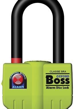 OXFORD Boss Alarm Tárcsafékzár, integrált riasztó, csapátmérő 14 mm, sárga