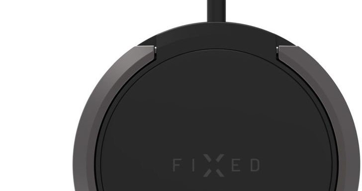 FIXED MagPad 2 Töltő MagSafe rögzítés támogatással és állvánnyal, 15 W, feket