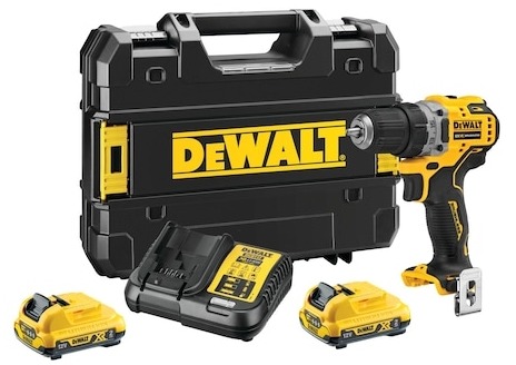 DEWALT DCD701D2-QW Akkus fúrógép, 12 V&nbsp;XR, TSATK kofferben (2×2 Ah)